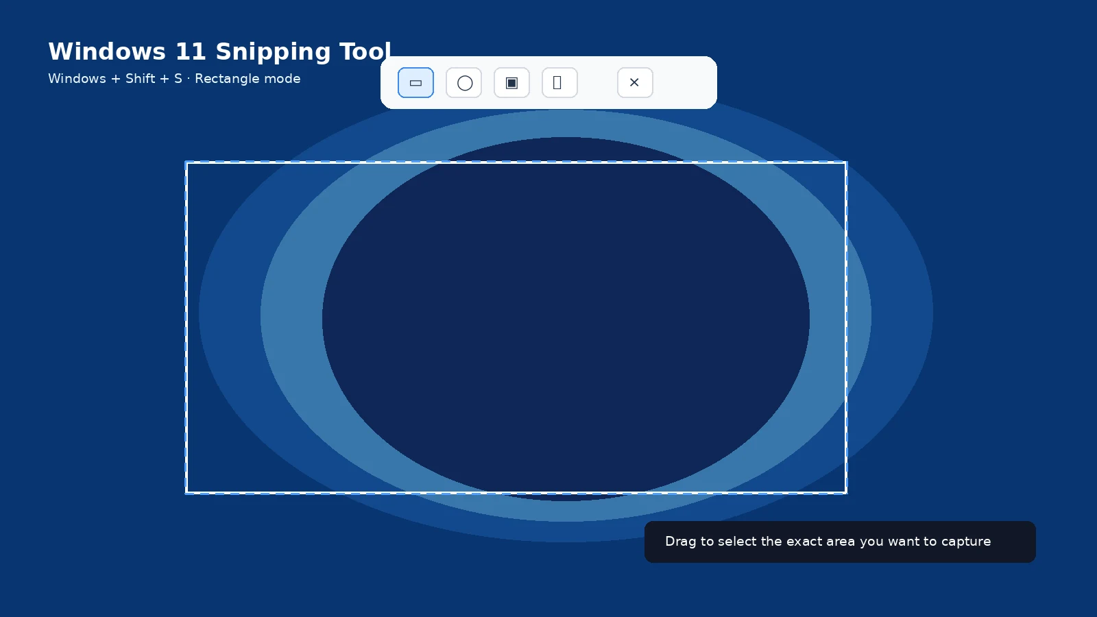 Windows partial screenshot selection rectangle